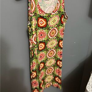 Floral Green Sleeveless Dress